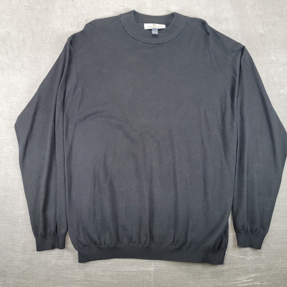 Tommy Bahama Mens Silk Blend Crewneck Sweater Black‎ Size Medium Pullover